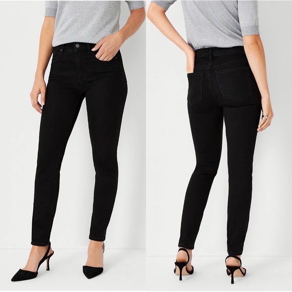 Ann Taylor Pants - ANN TAYLOR NWT WOMEN'S MID RISE BLACK SKINNY VELVET PANTS ANKLE JEANS SIZE 8